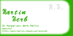 martin werb business card